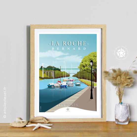 affiche encadrée des ponts de la roche bernard