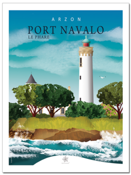 le phare de port navalo à Arzon Morbihan Bretagne affiche