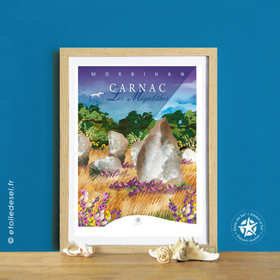 affiche encadrée les menhiers de carnac