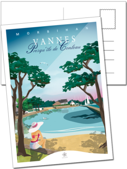 carte postale presqu'île de conleau à Vannes