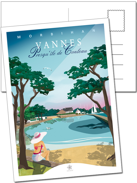 carte postale presqu'île de conleau à Vannes
