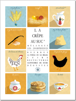 affiche de la crêpe bretonne au sucre