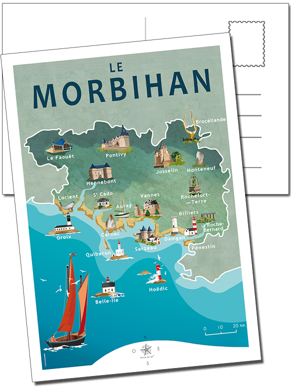 carte touristique du Morbihan en Bretagne