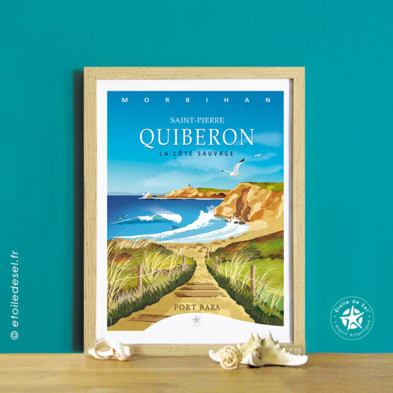 cadre et affiche côte sauvage à Quiberon en Bretagne sud