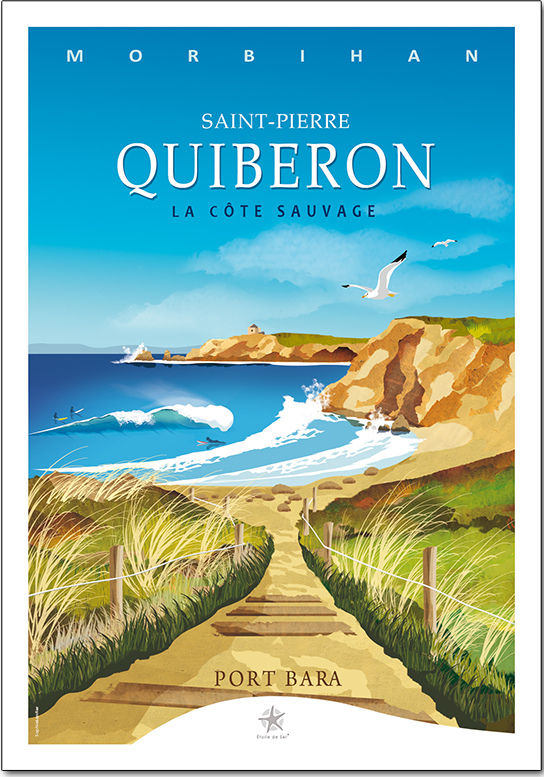 carte falaises de Quiberon en Bretagne sud