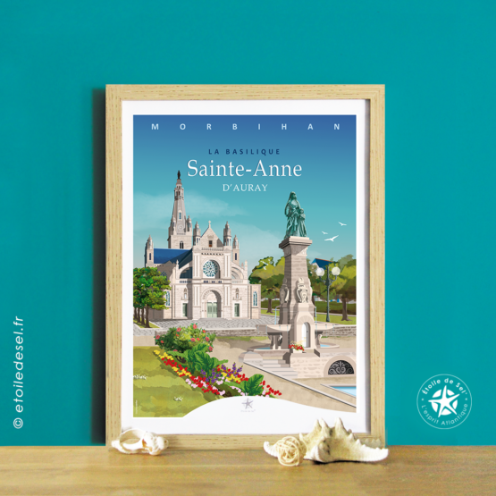 affiche et cadre du sanctuaire de sainte-Anne d'Auray en Bretagne