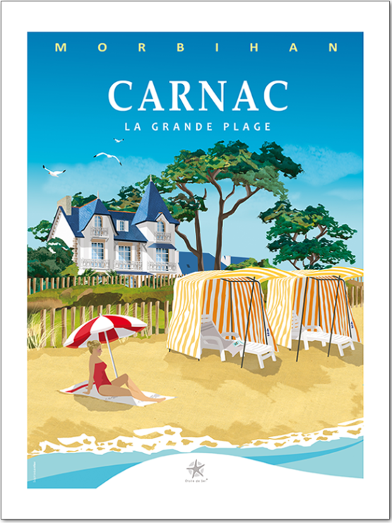 affiche plage de Carnac en Bretagne