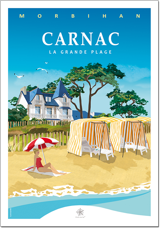 carte postale plage de Carnac en Bretagne