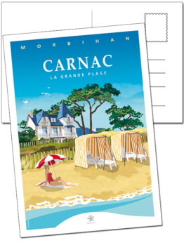 carte postale plage de Carnac