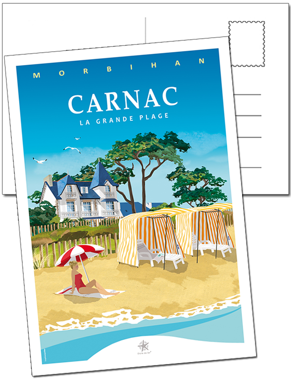 carte postale plage de Carnac
