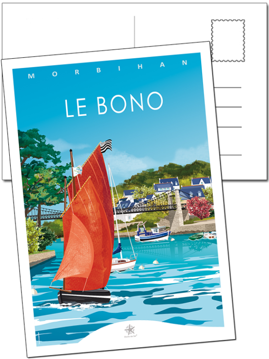 carte postale du port du bono en Bretagne