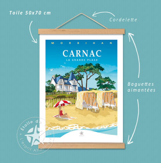 affiche et baguettes de la plage de Carnac
