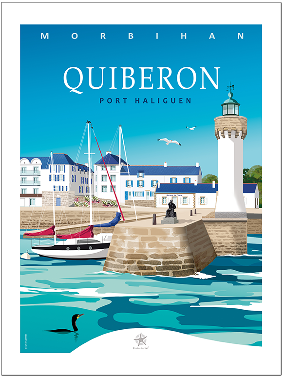 affiche port haliguen morbihan quiberon