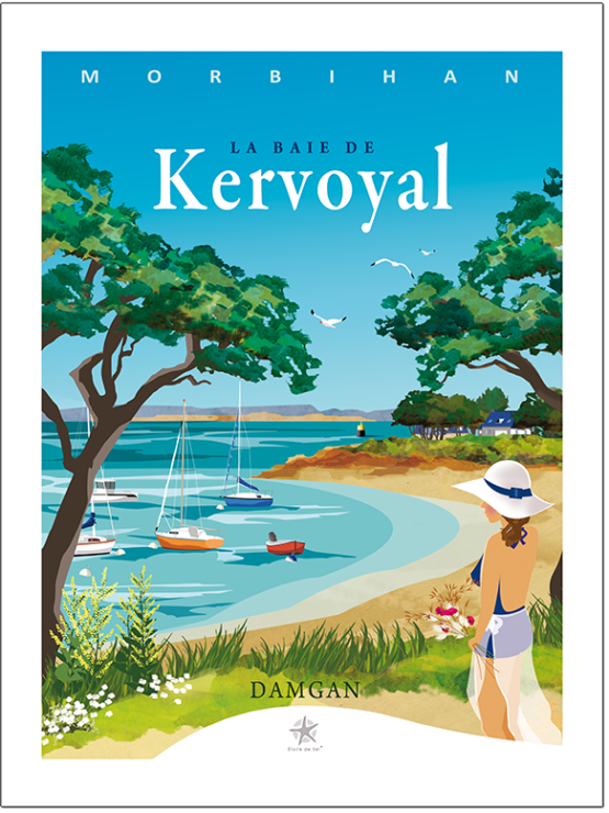 baie de Kervoyal affiche vintage