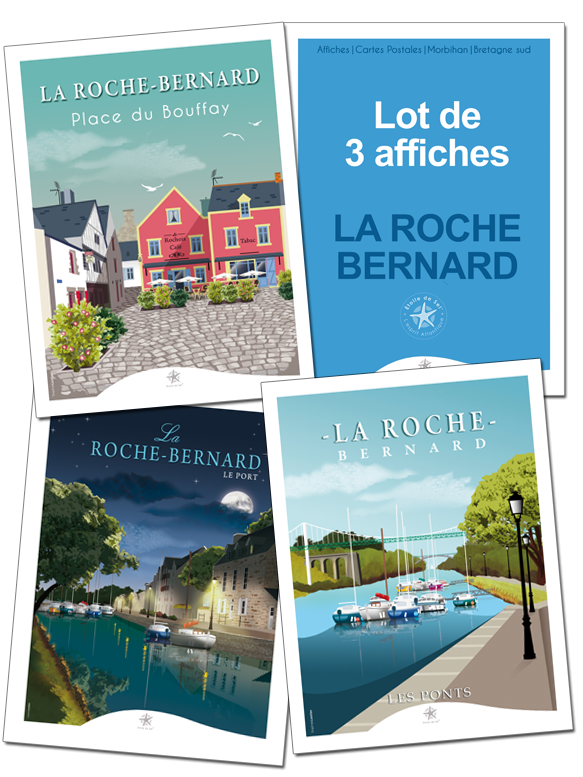 3 affiches de La Roche-Bernard dans le Morbihan