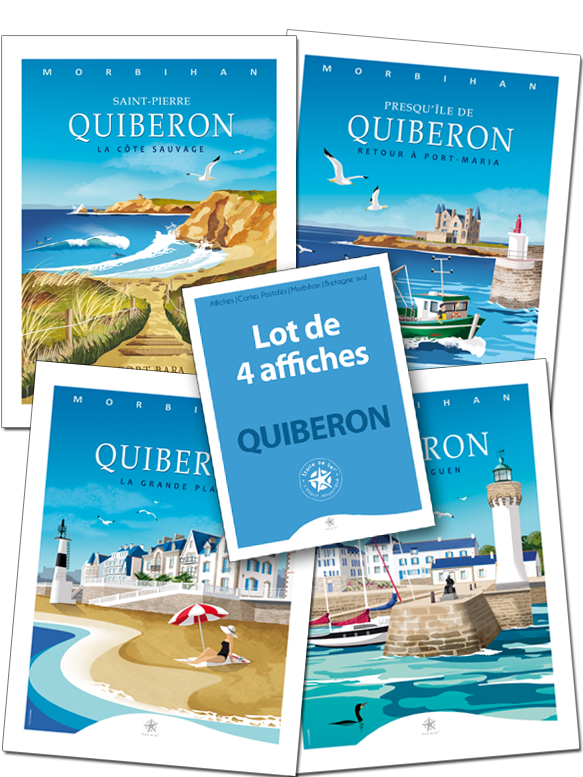 plusieurs affiches de la presqu'île de Quiberon
