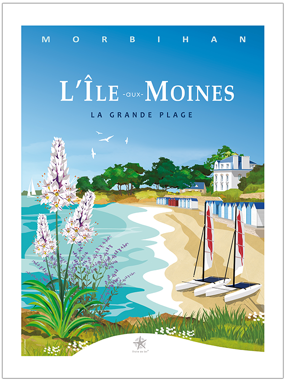 affiche des cabines de la plage de la perle du golfe