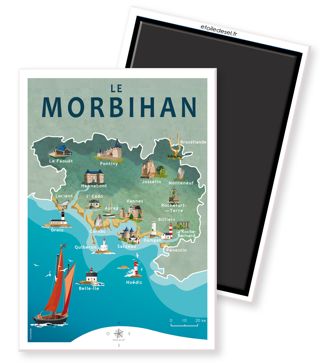 Magnet Carte du Morbihan magnet carte morbihan