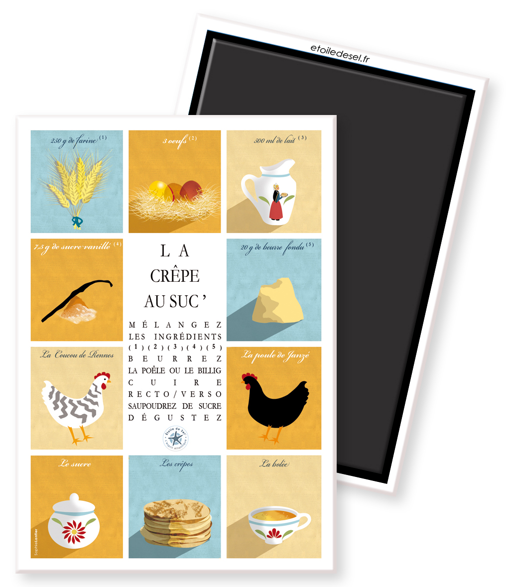 magnet crêpe au suc' damier ingrédients magnet ingrédients crêpe