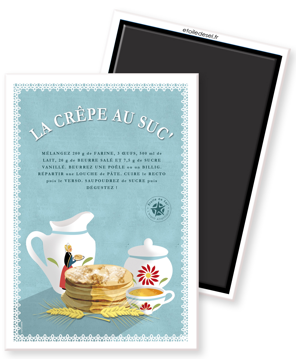 magnet recette crêpe au suc' bleue magnet de la beurre sucre de bretagne