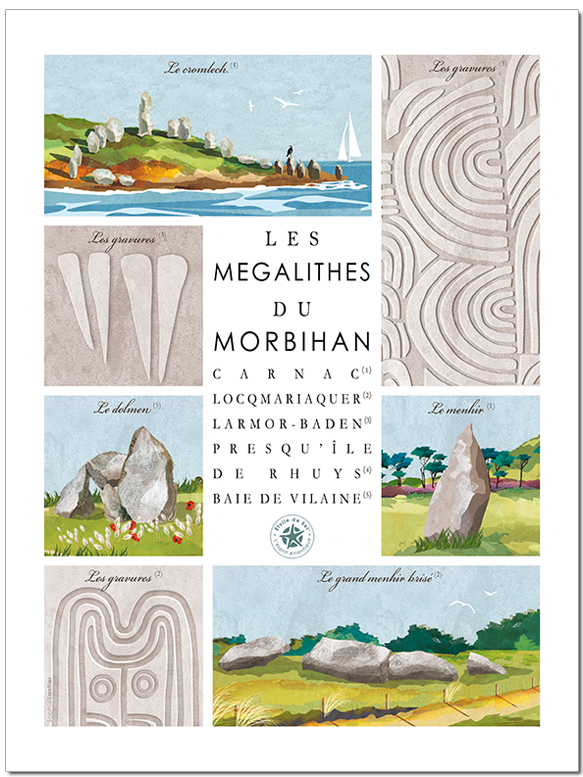 affiche mégalithe gavrinis carnac er lannic