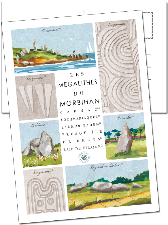 cair dolmen menhir du Morbihan en carte postale